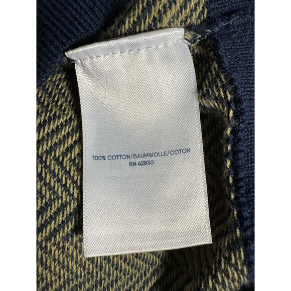 Lands End Mens L 42-44 Herringbone 1/4 Zip Cotton Preppy Pullover Sweater - Picture 9 of 9